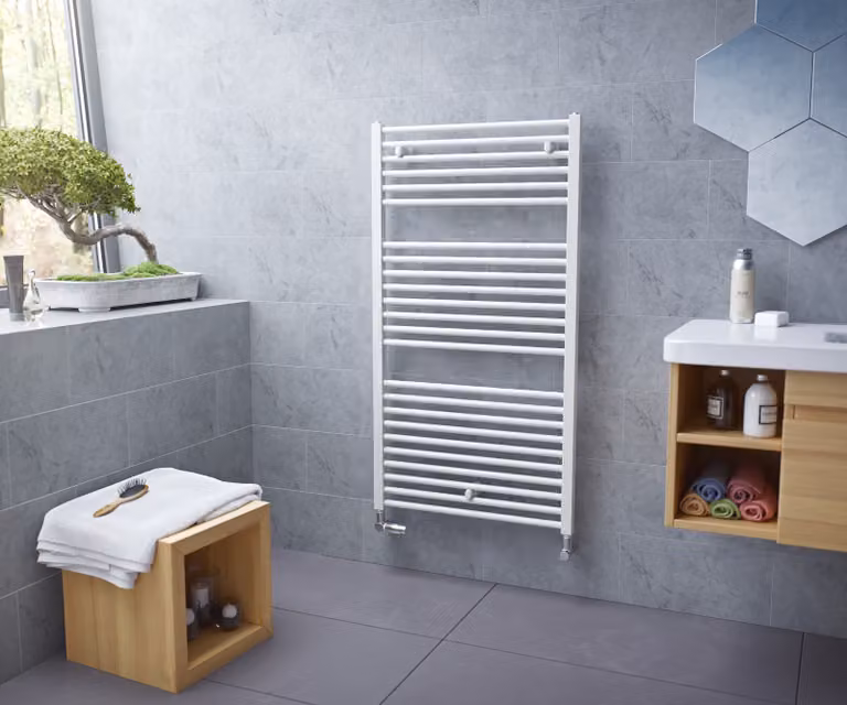 Radiatore da bagno, radiatore portasciugamani dritto XIMAX Centrino bianco, altezza 720 mm, 500 mm, 315 Watt