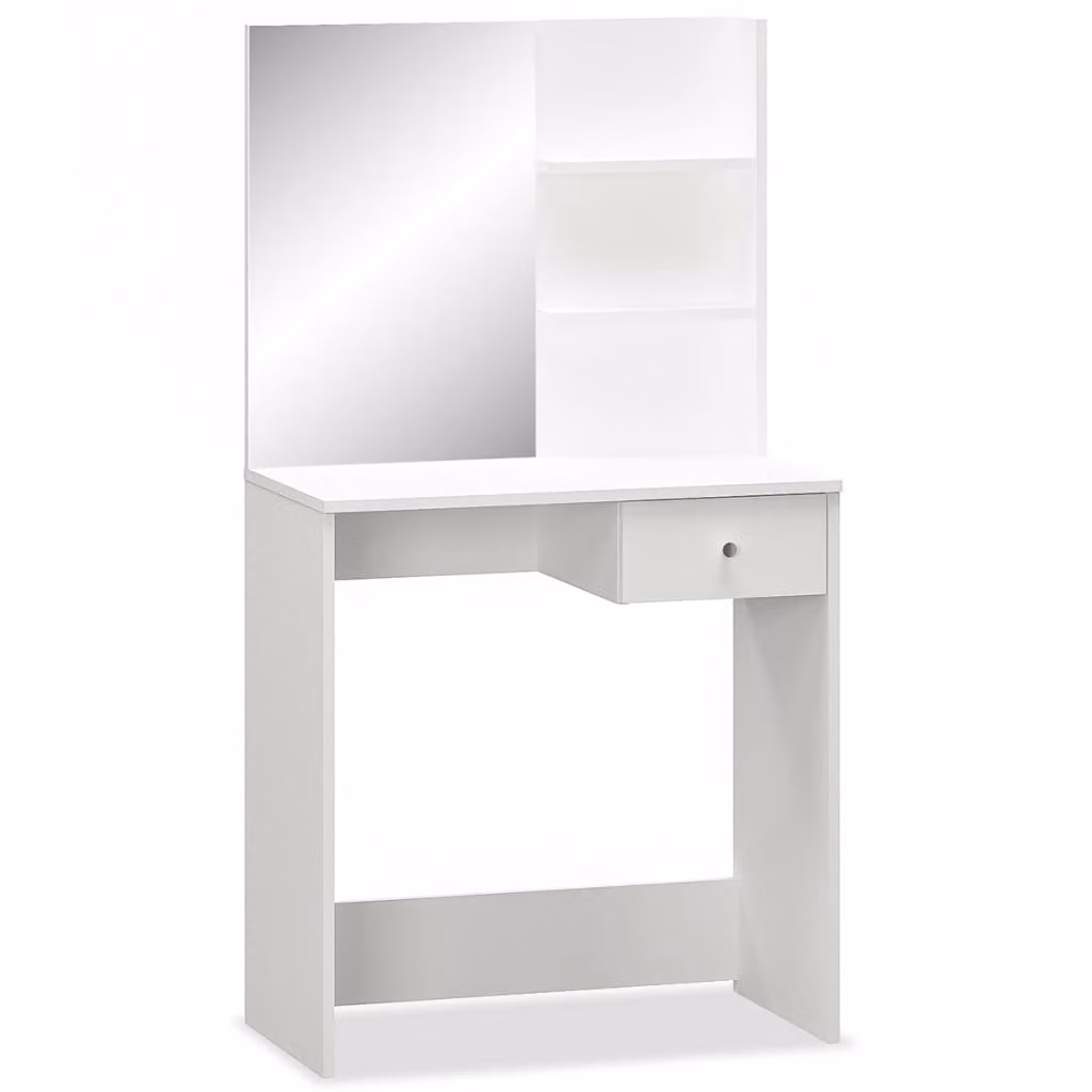 vidaXL Tavolo da toilette in legno 75x40x141 cm Bianco