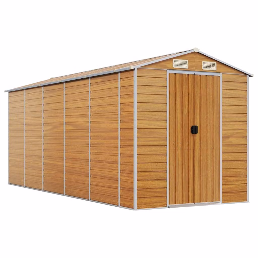 Capanno Giardino Marrone Chiaro 191x470x198cm Acciaio Zincato