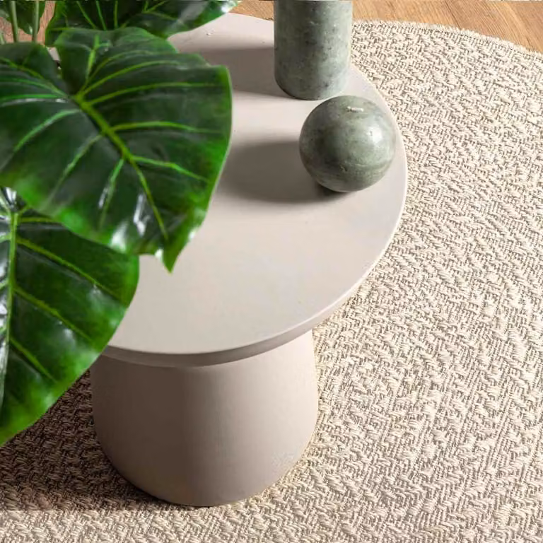 vidaXL Tappeto ZIZUR Crema Ø 160cm Aspetto Iuta per Interni ed Esterni
