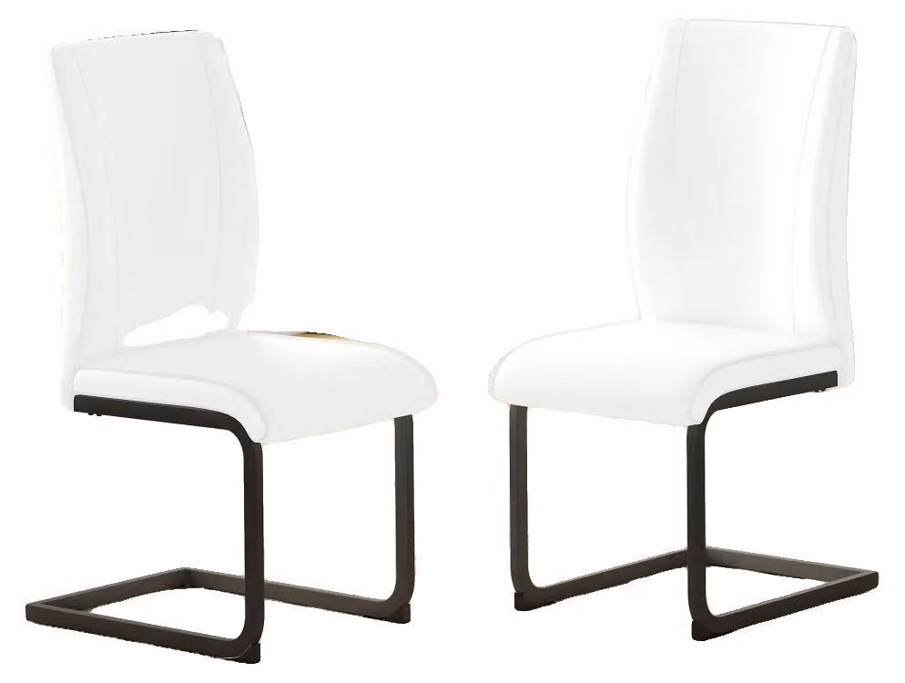 Sedie da pranzo, design ergonomico, materiale di facile manutenzione, gambe bianche e nere – 2 pezzi
