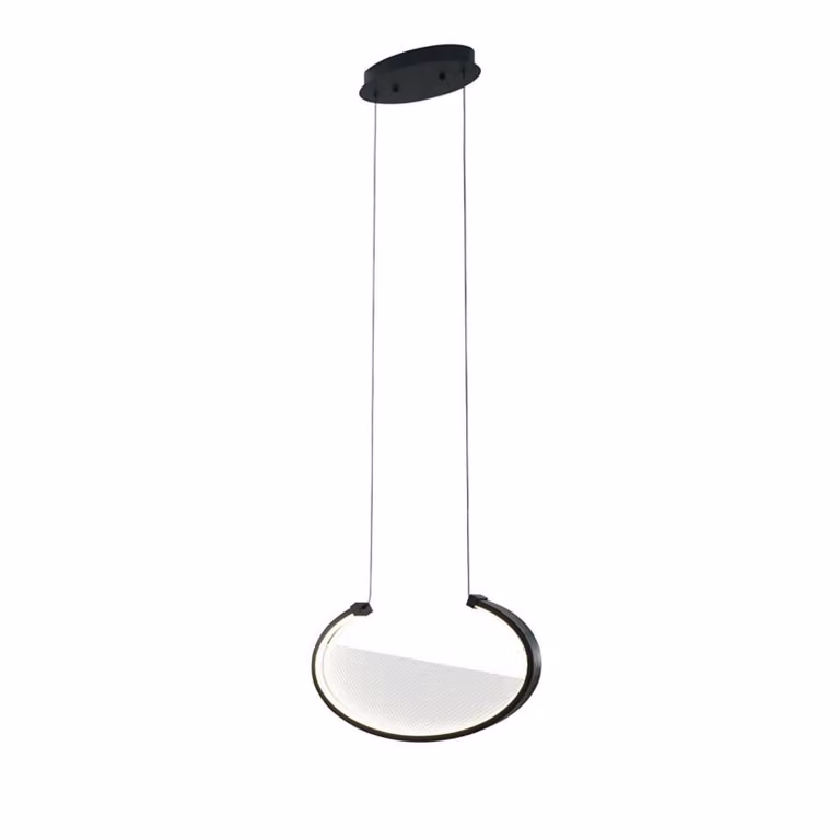 Viokef Lampada LED a sospensione Adele, lunghezza 37 cm, nera, in metallo Adele, Nero, Soggiorno / Sala da pranzo, Alluminio, Moderno