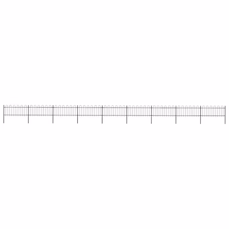 Recinzione da giardino vidaXL in acciaio nero con parte superiore ad anello L: 1506 cm, H: 80 cm