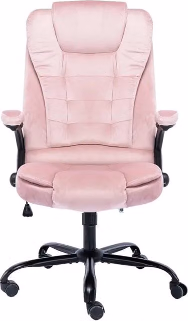 Sedia da Ufficio | Sedia da Gaming Rosa in Velluto