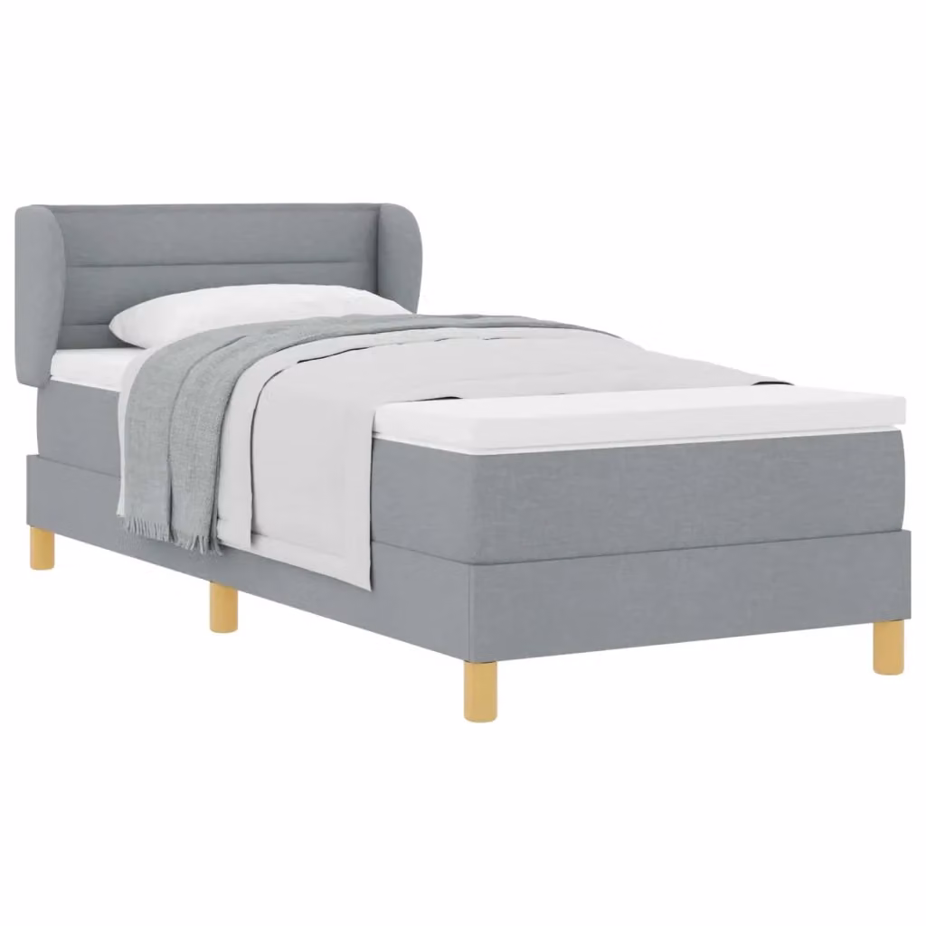 Letto a molle con materasso vidaXL in tessuto grigio L 80 x P 200 cm – 2
