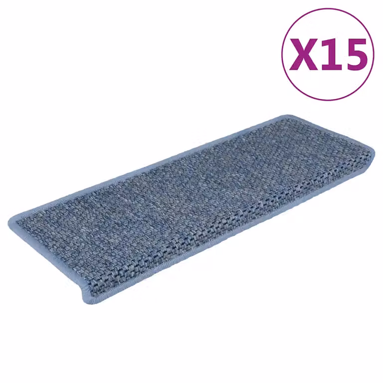 vidaXL Tappeti Autoadesivi Scale Aspetto Sisal 15 pz 65x21x4 cm Blu