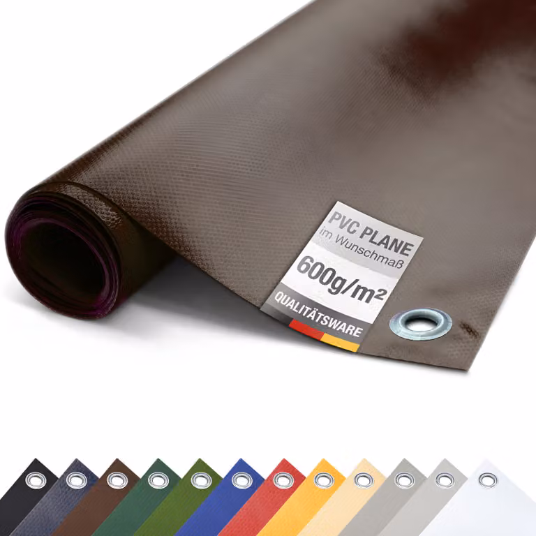 Telone per camion in PVC 600g/m² con occhielli Telone protettivo opaco (marrone, 3m x 2m)