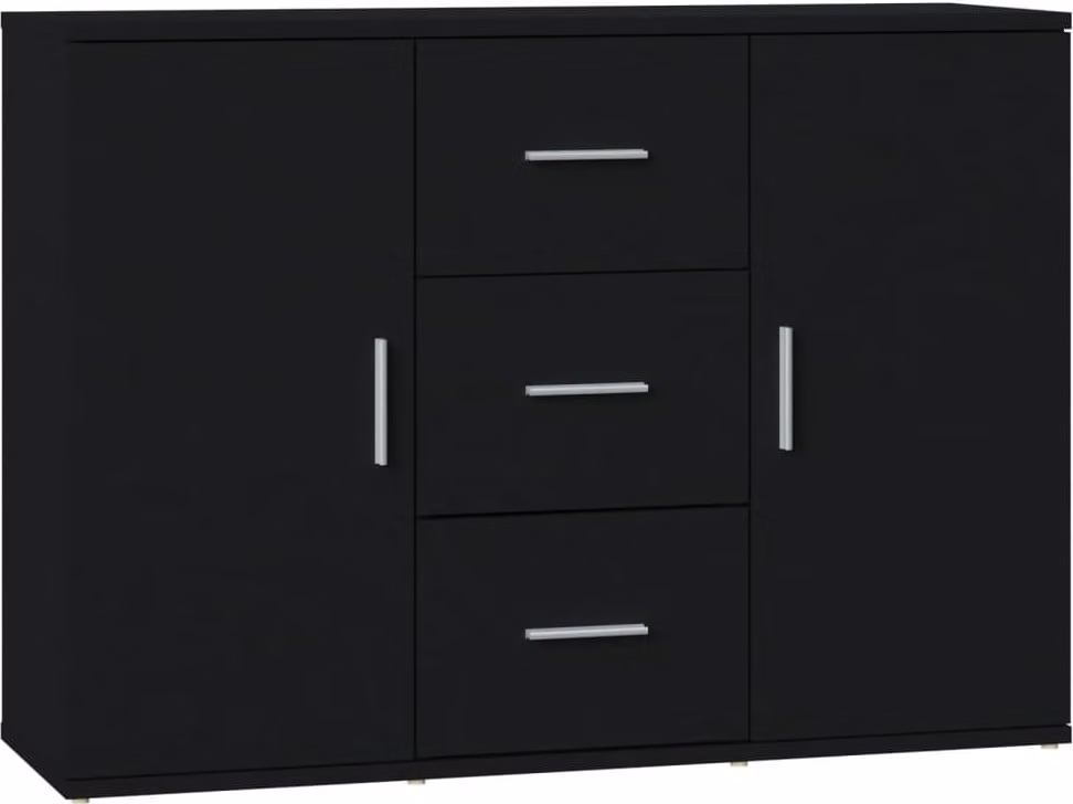 Credenza Nera 91x29,5x65 cm in Legno Multistrato