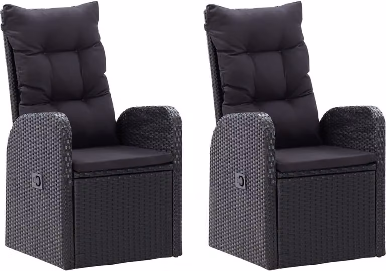 vidaXL Set da pranzo da giardino a 3 pezzi nero