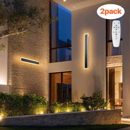 Set di 2 Applique da Parete VEVOR per Esterni, LED da 11 W, Impermeabili IP65, Luce Omnidirezionale Regolabile, Colore Nero