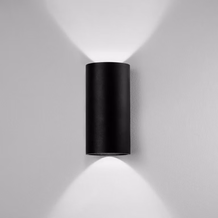 Egger Licht Applique da esterni a LED Tubo, Nero, Corridoio, Alluminio, Moderno, Applique LED da esterni