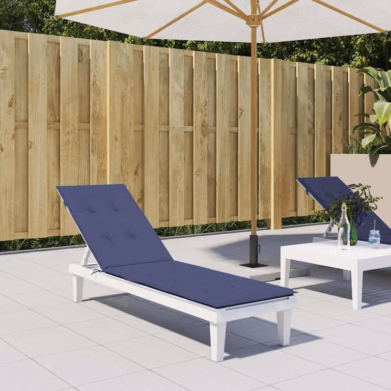 vidaXL Cuscino per Sedia a Sdraio Blu, Tessuto Oxford Idrorepellente e Traspirante con Imbottitura in Schiuma