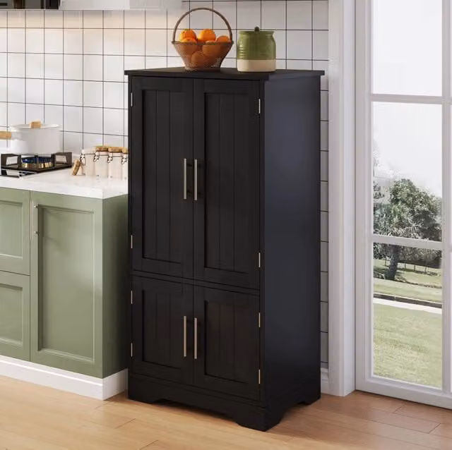 Credenza moderna in MDF nero con illuminazione integrata e ripiani interni L/P/H: 120 x 40 x 60 cm
