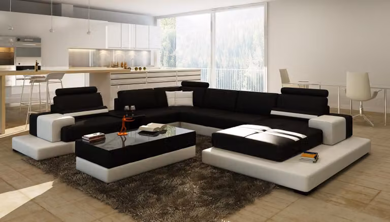 Moderne XXL Big Wohnlandschaft Sofa Couch Polster Eck Sofas Garnitur U-Form