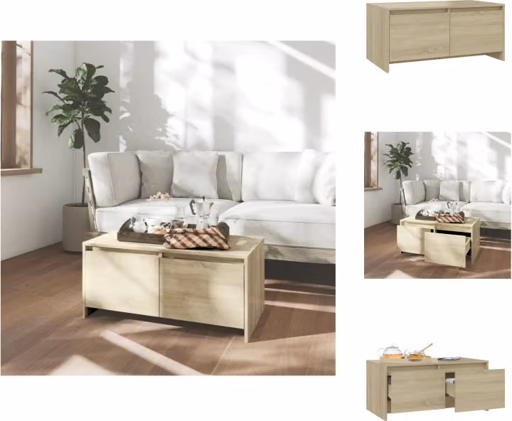 vidaXL Tavolino in rovere Sonoma 90x50x41,5 cm in legno - Tavolini da caffè