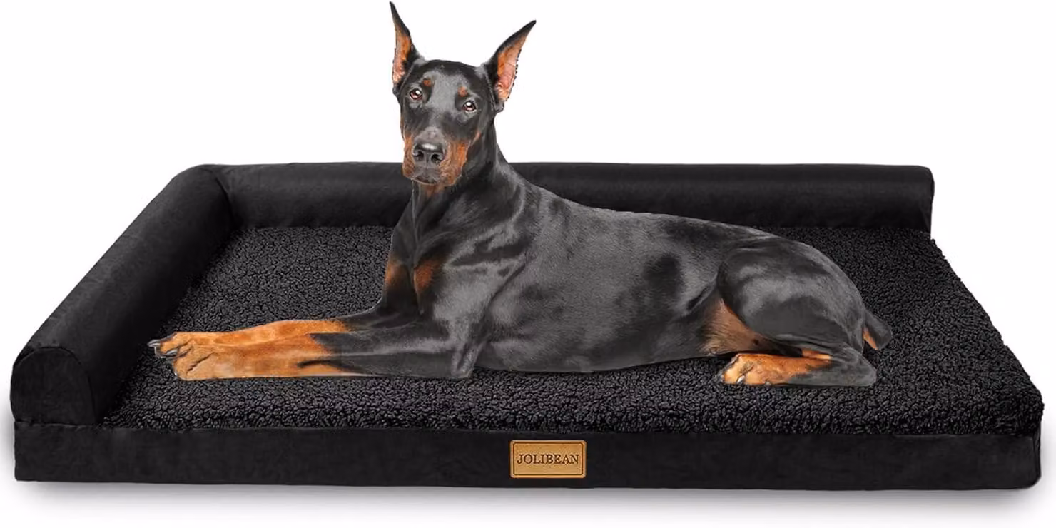 Cuccia ortopedica per cani, cuscino a forma di L, dimensioni 142 x 101 cm, impermeabile, adatta per cani di grossa taglia