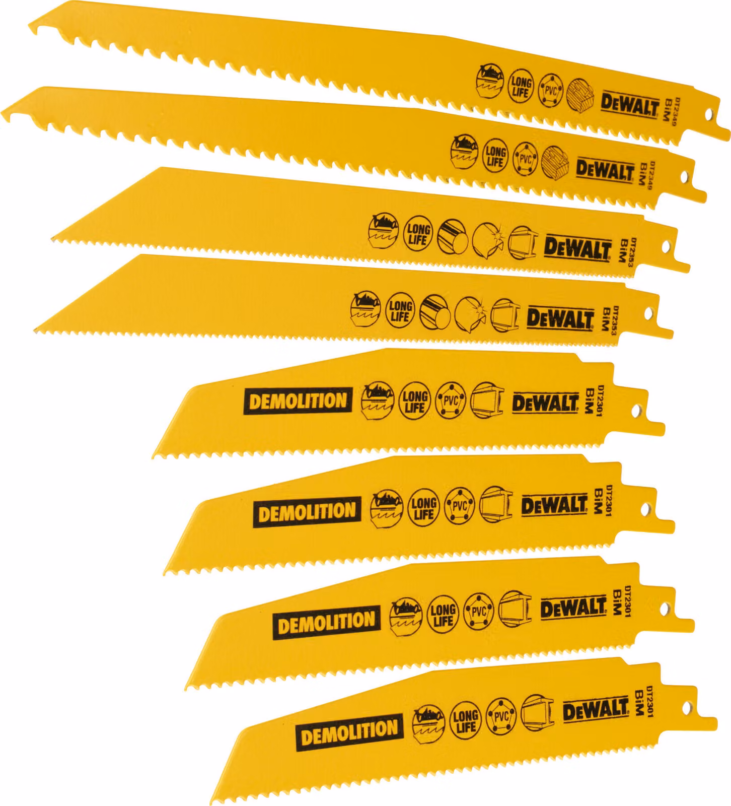 DEWALT Saebelsaegeblaetter BIM, Set 8-tlg.