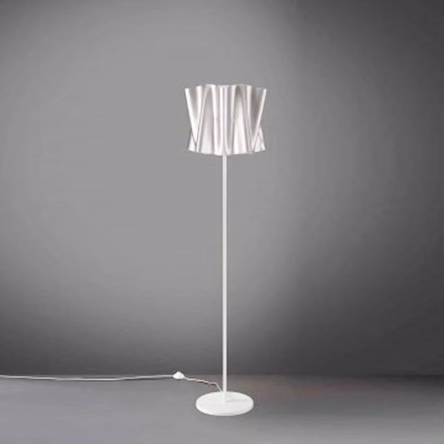 Piantana base e stelo in metallo FOLIO paralume Argento diametro 40x h164 cm