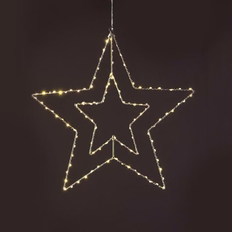 ACA Lighting Silver Star 113 LED, WW, 220-240V, IP44 56CM + 3m cavo di alimentazione trasparente X0611314224