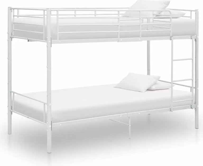 The Living Store Letto a castello in metallo bianco 90×200 cm