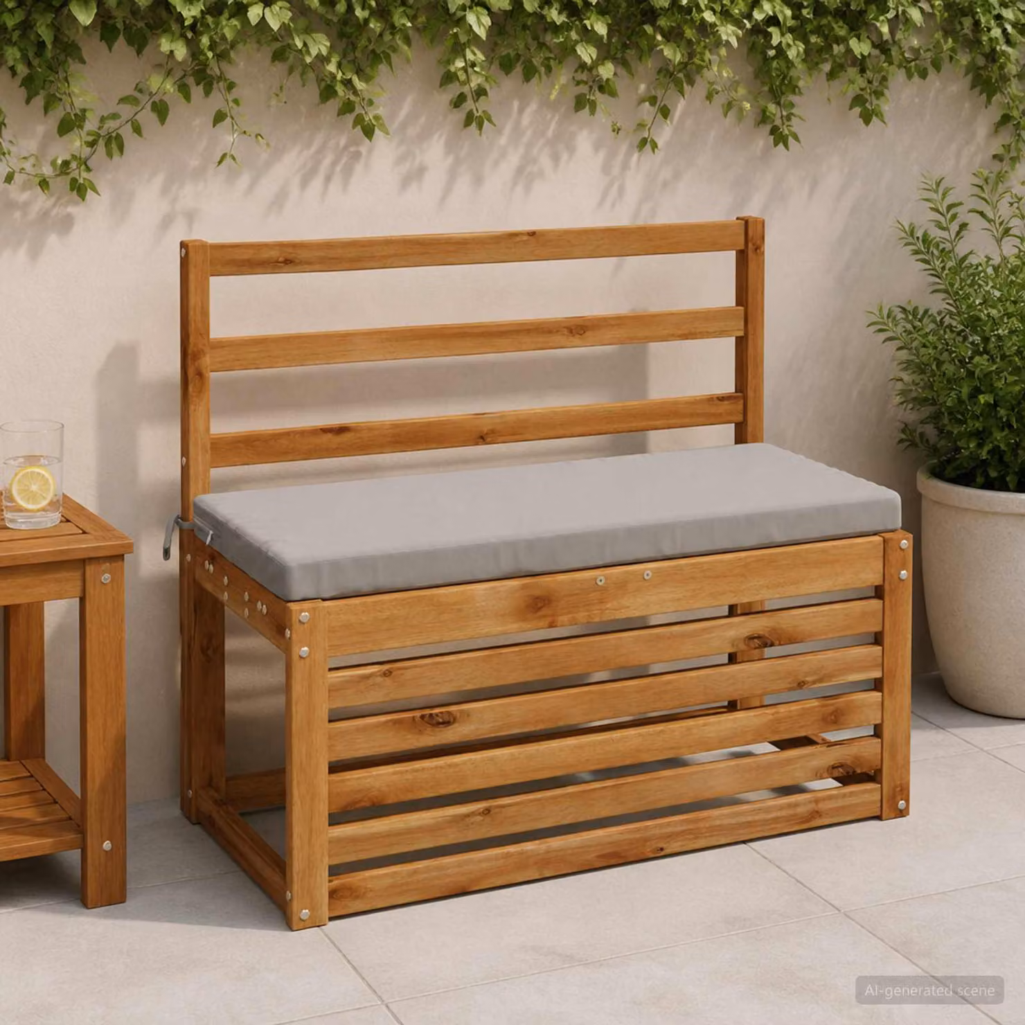 Cuscino per panchina vidaXL SOEST rettangolare in poliestere grigio con rivestimento rimovibile e resistenza ai raggi UV