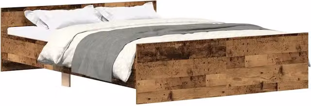 Letto matrimoniale per adulti in legno di pino color marrone con doghe fisse L/P/H: 120 x 200 x 50 cm