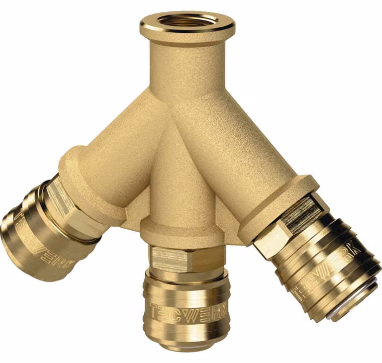 Distributore con filettatura G 1/2 / 19,17 mm (filettatura interna), 3 raccordi DN 7,2