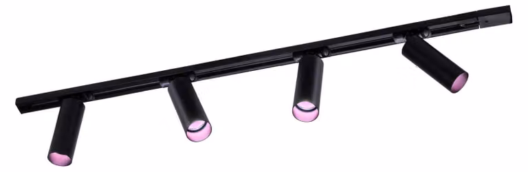 Lampade a binario Ledvion, lunghezza 1 metro, monofase, colore nero, 4 luci, RGB