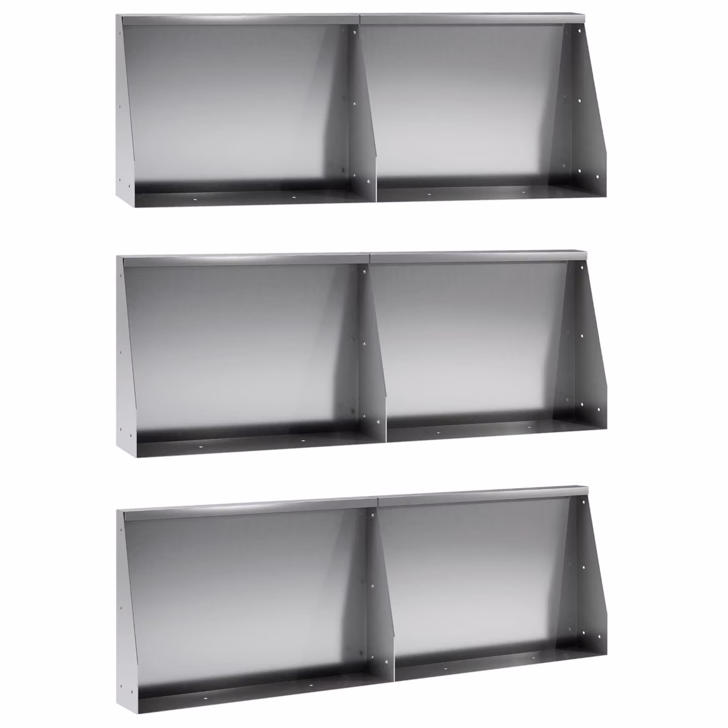 Set di 6 pezzi muro di contenimento vidaXL in acciaio zincato argento L: 60 cm, P: 30 cm, H: 12 cm
