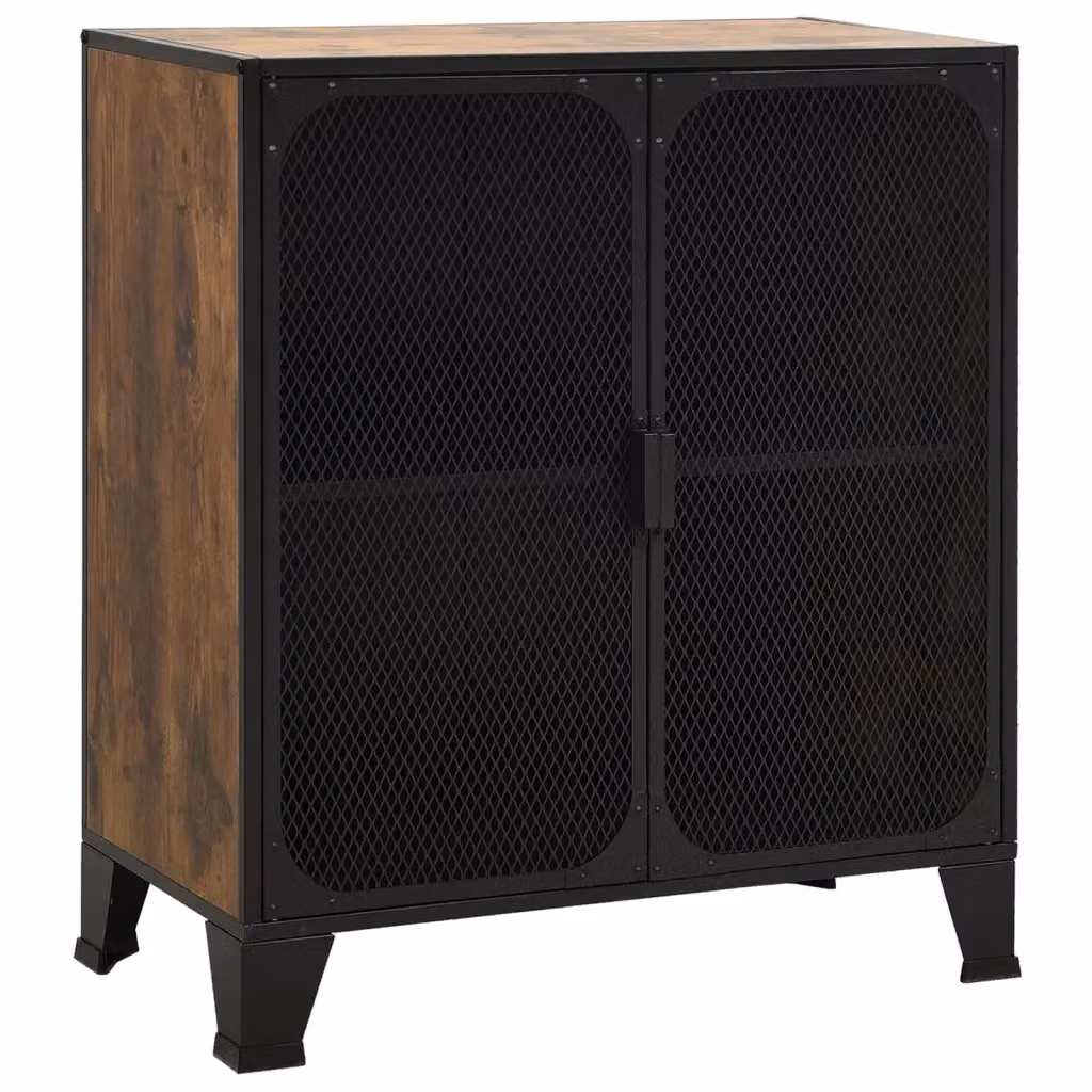 Armadietto da parete vidaXL in stile industriale marrone in metallo e MDF, L: 72 cm, P: 36 cm, H: 82 cm – 2