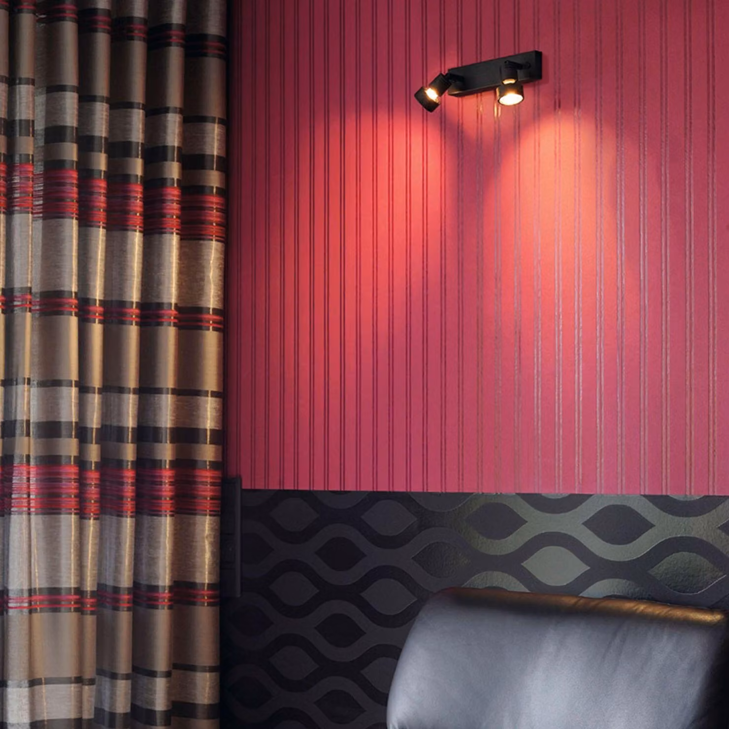 Plafoniera PURI 2, nero opaco, 2xGU10, max. 2x50W, con decoro
