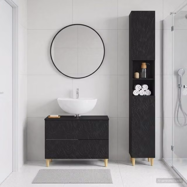 Set di Armadi da Bagno da 2 Pezzi DELFT Nero 3417541
