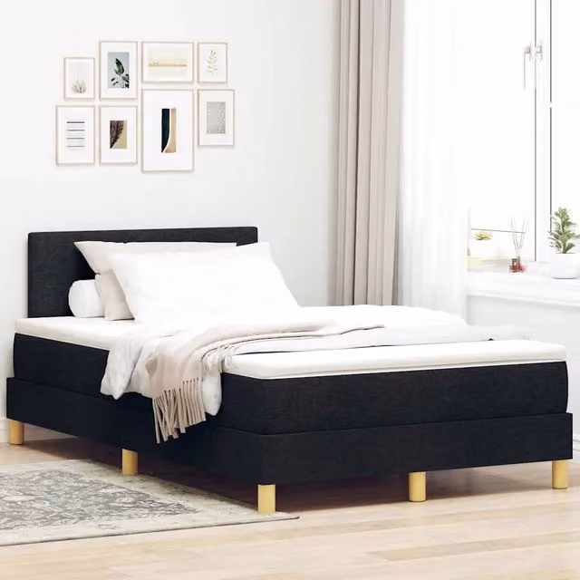 Letto ibrido moderno vidaXL in tessuto nero L: 120 cm, P: 200 cm, H: 28 cm