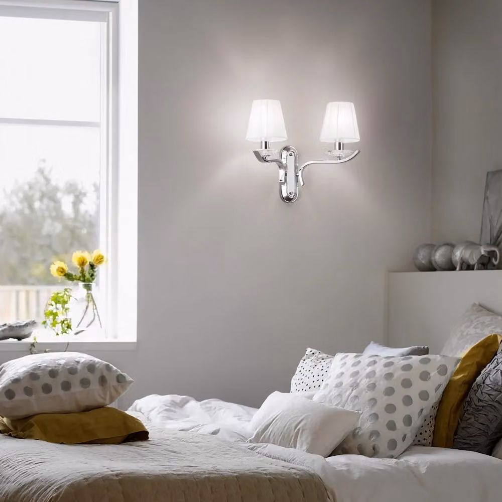 Applique Classica Pegaso IDEAL LUX in Metallo Bianco con 2 Luci E14 – 2