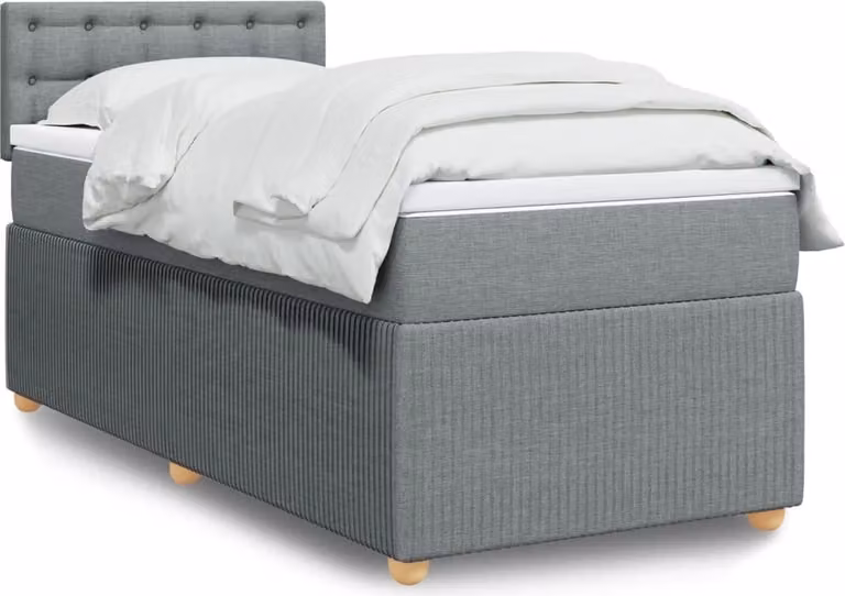 Maison Exclusive - Giroletto a Molle con Materasso Grigio Chiaro 90x190 cm Tessuto