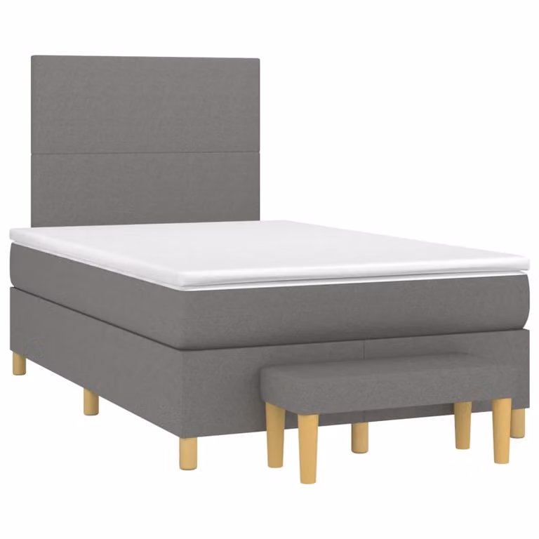 Maison Exclusive - Letto boxspring con materasso grigio scuro 120x190 cm Tessuto