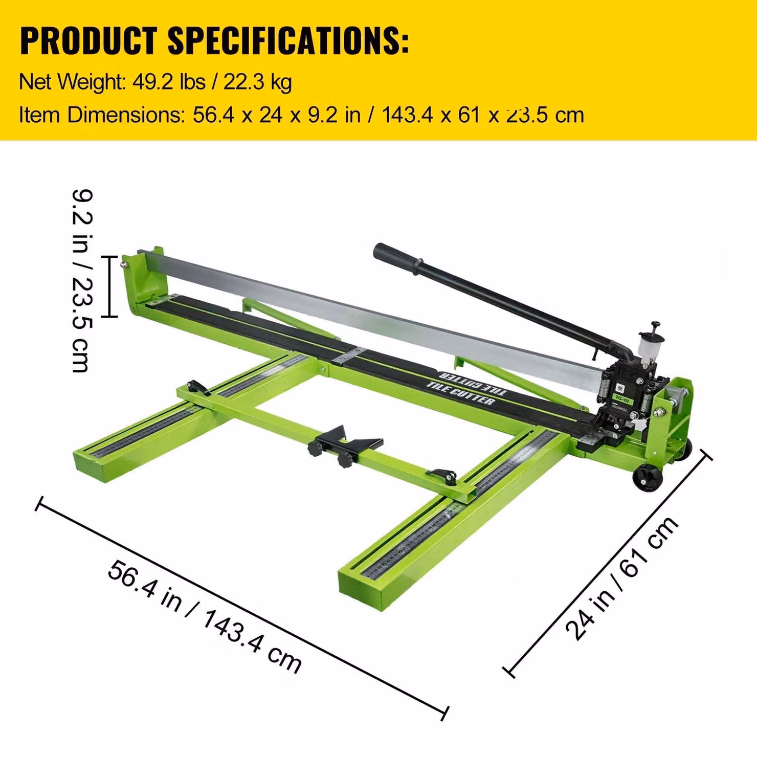 Tagliapiastrelle manuale - 80 cm - per Vetroceramica e porcellana - con laser a infrarossi
