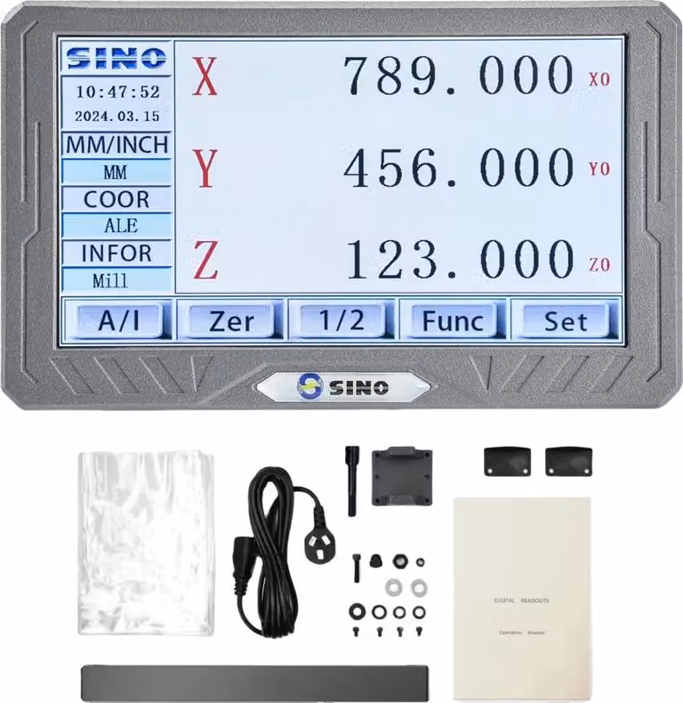 Kit di visualizzazione digitale, display a 3 assi, risoluzione 5µm, display DRO-SDS200S