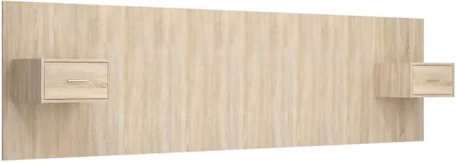 Testiera | Testata Letto con Comodini in Legno Multistrato Rovere Sonoma