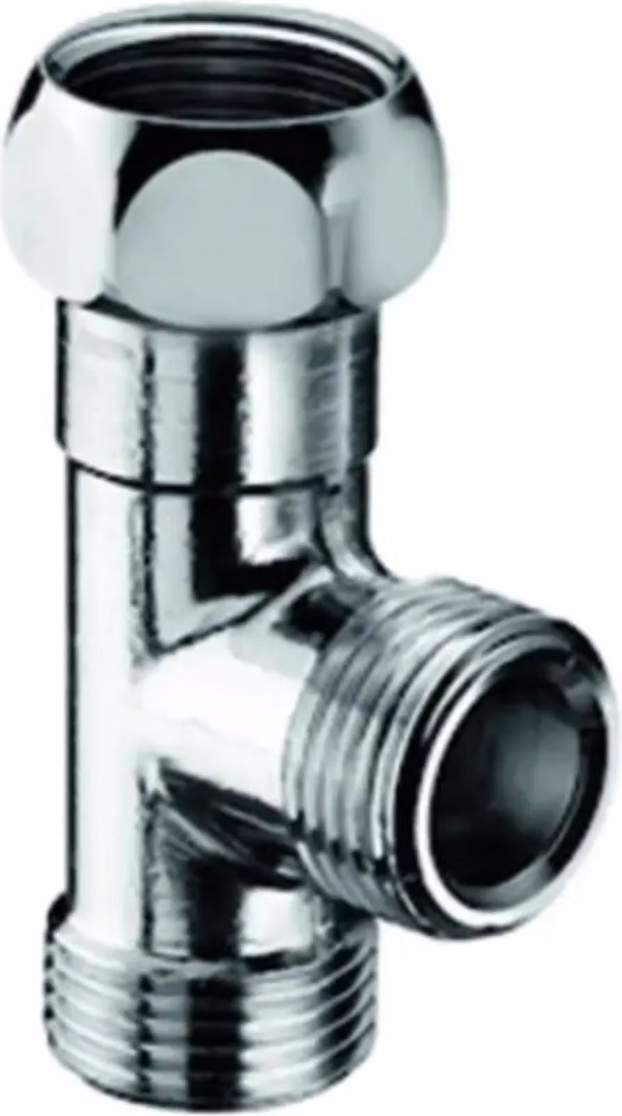 Raccordo a T Schell, dado di raccordo DN 10 G 3/8 IG, 2x DN 10 G 3/8 AG, cromato, 1 pz.