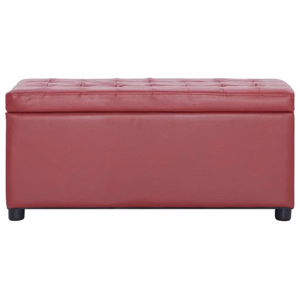 Cassapanca rettangolare in similpelle rossa con struttura in legno, L: 87,5 cm – 2