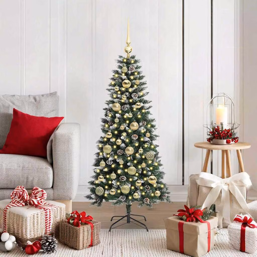 Maison Exclusive - Albero di Natale artificiale, verde, 120 cm, realizzato in PVC, plastica e acciaio