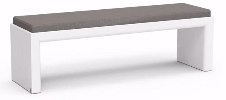 Panca da giardino Casa Padrino grigio scuro / bianco opaco 100 cm - Panca da giardino per esterni