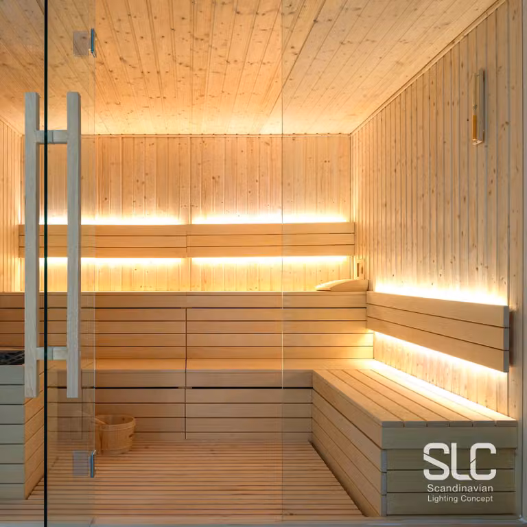 The Light Group Stripe-C LED Sauna fino a 105°C, 24V IP67 5m 3.000K LED-Strip Sauna, dimmerabile, Bianco / Opale, Soggiorno / Sala da pranzo, Plastica, Moderno