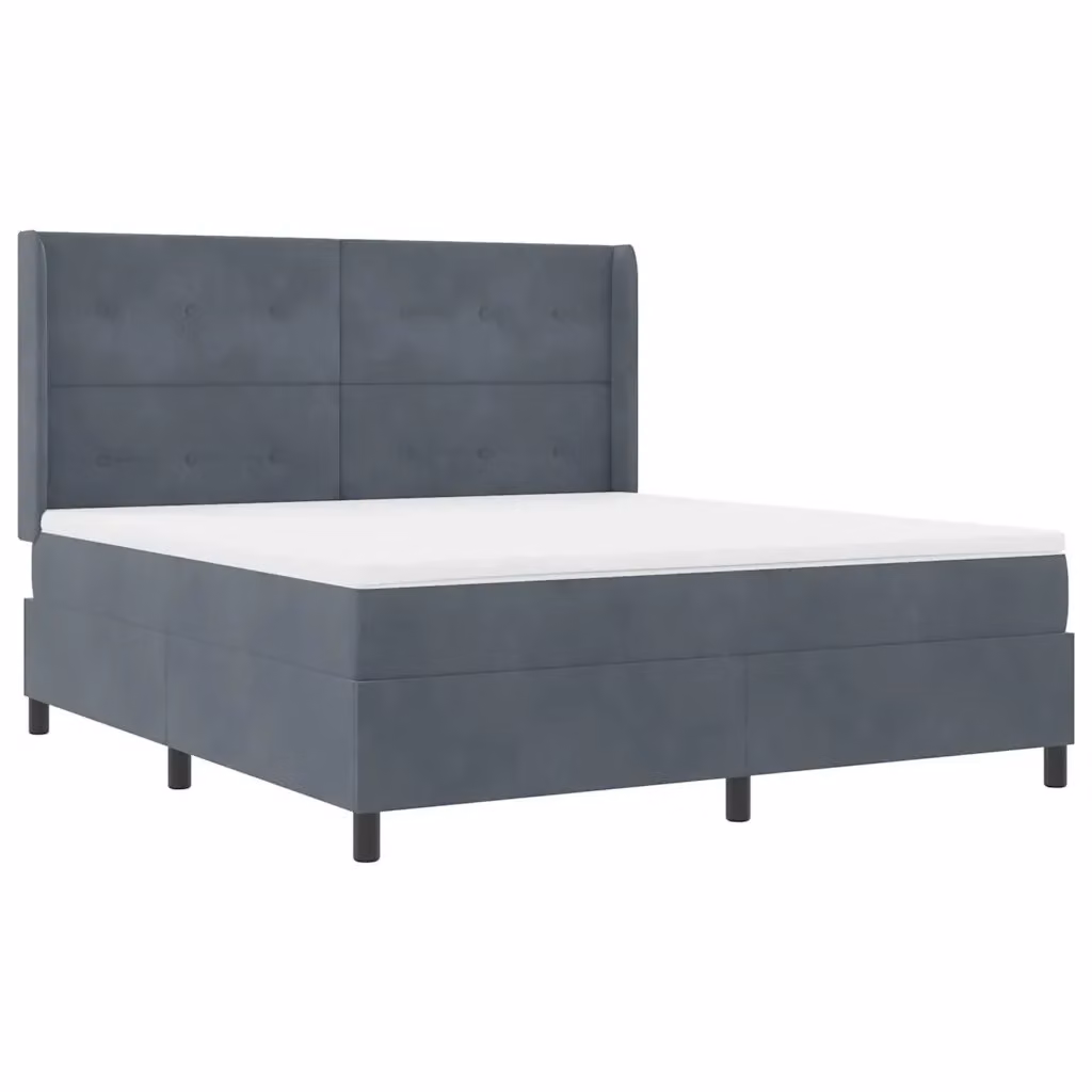 Letto a molle moderno vidaXL in velluto grigio con illuminazione LED sottostante L/P: 180 x 200 cm – 2