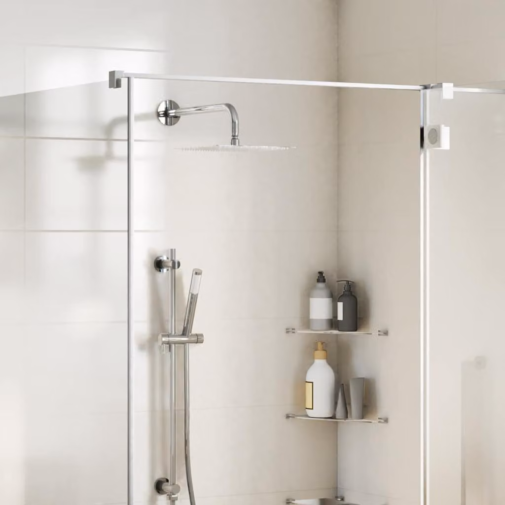 Testa Doccia a Pioggia Quadrata vidaXL in Acciaio Inox 304, Colore Argento, 25 x 25 cm