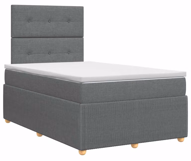 Letto a molle con materasso grigio scuro 120 x 200 cm in tessuto