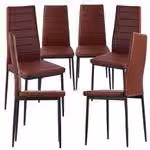 Set di sedie da sala da pranzo (2/4/6/8 pezzi), sedie da cucina, sedie da soggiorno in Pelle finta, set da 6 pezzi; colore: marrone