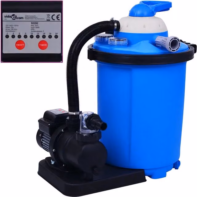 Pompa con Filtro a Sabbia con Timer 550 W 50 L