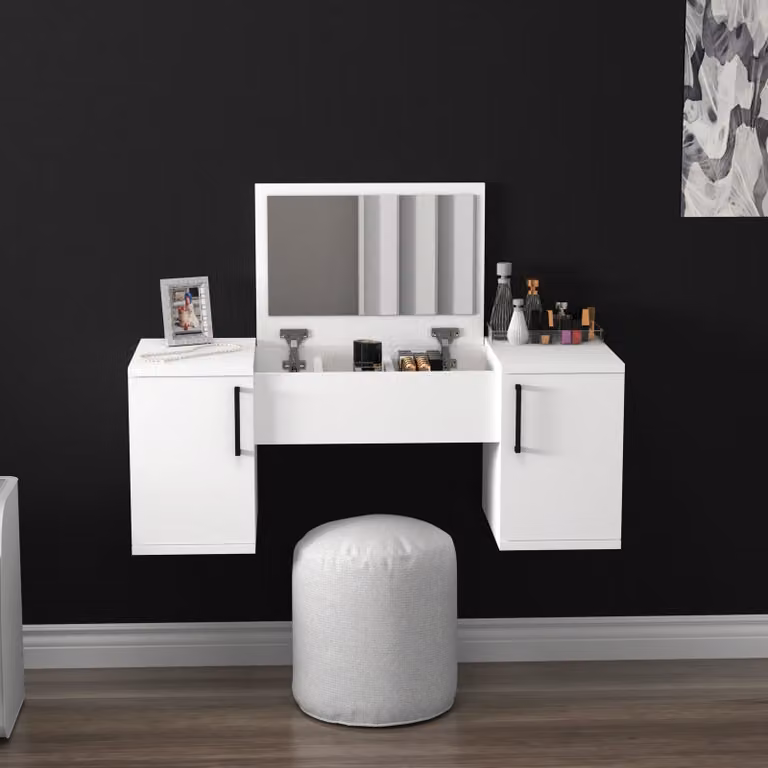 Skye Decor, Mercan, Tavolo da trucco, Bianco, Pannello di melamina, 100 x 74,1 x 35 cm